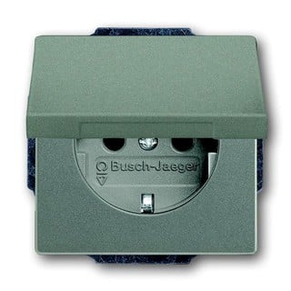Solo 2P+E Socket with Lid Gray 20 EUK-803 40906