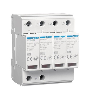 Aπαγωγός Υπερτάσεων Τ2 4P 15KA 1KV TT-TNS