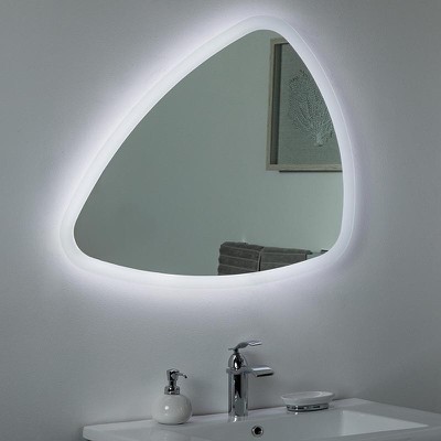 Pebble wall bathroom mirror illuminated 80x60 led 