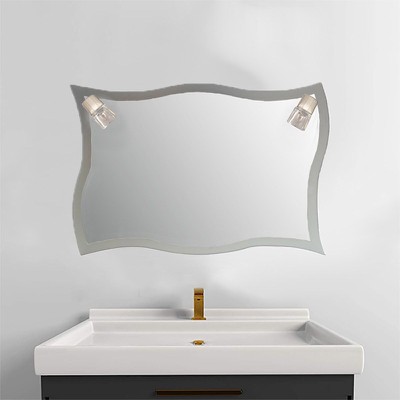 Καθρέπτης μπάνιου τοίχου 80x55 με δύο φωτιστικά