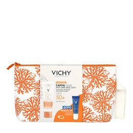 Vichy Pouch Capital Soleil Anti Spot 3in 1 Spf 50+ 50 ml & Mineral 89 Probiotic 10ml