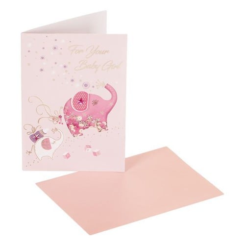 Kartoline roze me elefante baby girl 13x19cm 