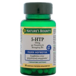 Nature's Bounty 5-HTP 50mg Συμπλήρωμα Διατροφής με Νιασίνη & Βιταμίνη B6 60 Κάψουλες