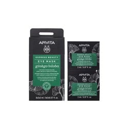 Apivita Express Beauty Eye Mask Ginkgo Biloba Μάσκα Ματιών Για Τους Μαύρους Κύκλους & Τα Σημάδια Κούρασης 2x2ml	