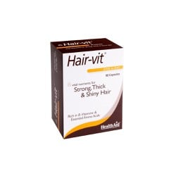 Health Aid Hair-Vit Nutritional Supplement For Strong Hair With Volume & Shine From Root To Tip 90 Capsules