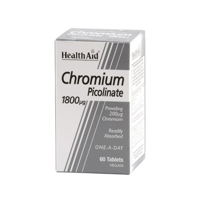 HEALTH AID Chromium Picolinate 1800mcg Για Εξισορρόπηση Του Μεταβολισμού 60 Ταμπλέτες