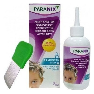 PARANIX Shampoo Σαμπουάν Αγωγή Κατά Των Φθειρών Του Τριχωτού Της Κεφαλής & Των Αυγών 200ml & Χτενακι Για Τις Ψείρες