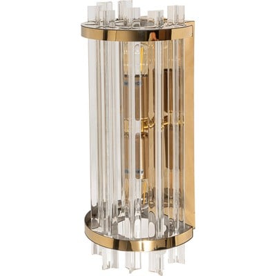 Wall Light 2xE14 With Vertical Crystals Gold