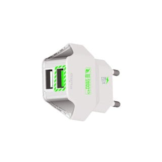 Puro Travel Fast Charger 2XUSB 2.4A White FCTCV2US