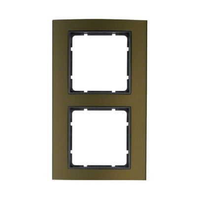 Berker 2 Gang Frame Aluminium Brown Black B.3