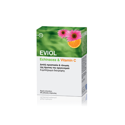 Eviol Echinacea & Vitamin C Συμπλήρωμα Διατροφής Διπλής Προστασίας & Τόνωσης Του Οργανισμού 30 Μαλακές Κάψουλες