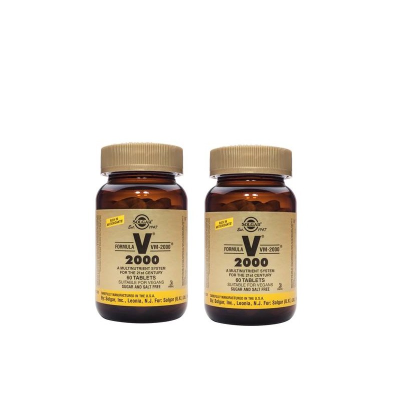 Solgar 2x Solgar Multivitamin Vm 2000 60 Tablets 0033984011878