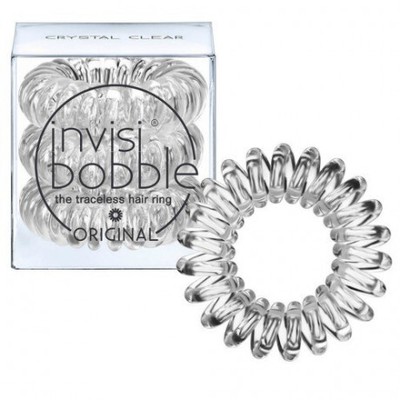 Invisibobble Original Λαστιχάκια Μαλλιών για Όλες τις Ηλικίες, για Κάθε Στυλ & Τύπο Μαλλιών, 3τεμ - Crystal Clear