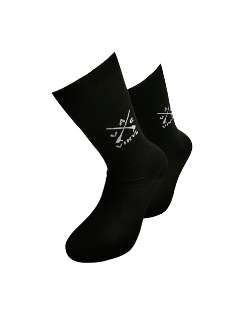Vinyl art clothing two pair black vinyl logo socks