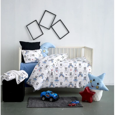 Σετ Σεντονια 120x160 Bebe  Κουνιας - Panda Blue