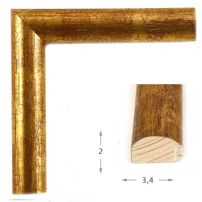 Καθρέπτης με ξύλινη χρυσή κρακελέ κορνίζα 60x80/70