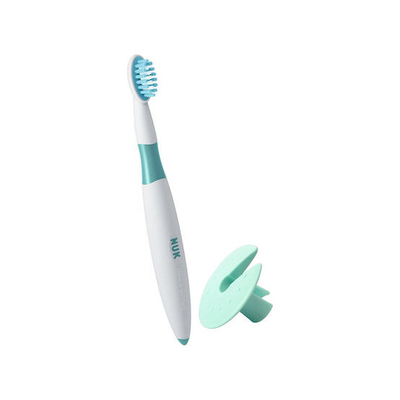 NUK Startet Toothbrush Βρεφική Εκπαιδευτική Οδοντόβουρτσα Με Προστατευτικό 12-36m