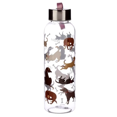 Water Bottle with Metallic Lid 21x6x6cm/ 450ml Cat