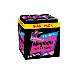 Pampers Ninjamas Girl Pajama Pants 8-12 Years Girls' Night Pants Size (27-43kg) 54 pieces