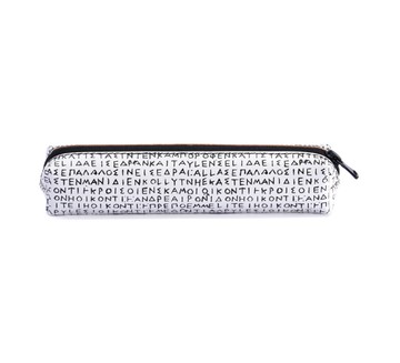 Erechtheion Inscription leather zip case - white 