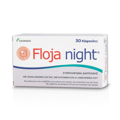 ITALFARMACO Floja Night Συμπλήρωμα Διατροφής Για Τα Συμπτώματα Της Εμμηνόπαυσης Τη Διάρκεια Της Νύχτας x30 Κάψουλες