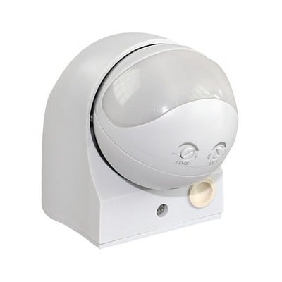 180 Degree Motion Detector Wall Mounted White