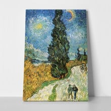 Van gogh   road with cypress and star a