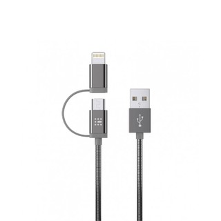 USB Cable 2 in 1 Lightning & Micro USB Gray 1.2m 1