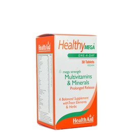 Health Aid Healthy Mega Multivitamins & Minerals, Πολυβιταμίνες & Μέταλλα 30Tabs Vegan