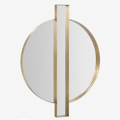 Round wall mirror Φ80/Φ90 with gold steel bar