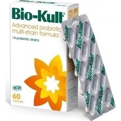BIO-KULT  Advanced Προηγμένη Φόρμουλα Προβιοτικών Με 14 Στελέχη Φιλικών Βακτηρίων Για Την Πλήρη Ενίσχυση Του Πεπτικού Συστήματος Από Τη Στοματική Κοιλότητα Έως & Το Παχύ Έντερο x60 Κάψουλες