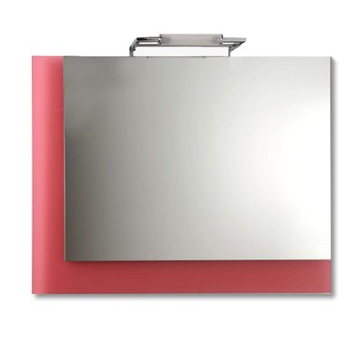 Καθρέπτης μπάνιου 90x70 με κόκκινο lacobel κρύσταλ