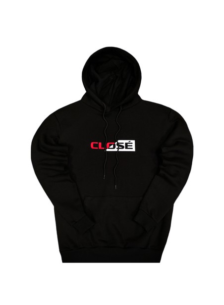 Clvse society black half red logo hoodie