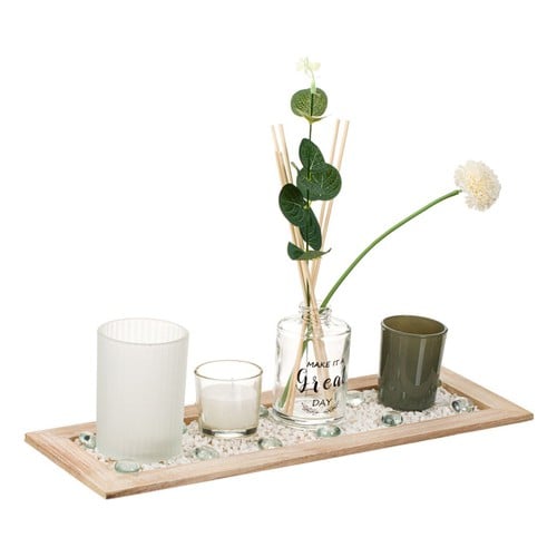 Set për tavolinë për mbajtjen e qirinjve dhe aroma