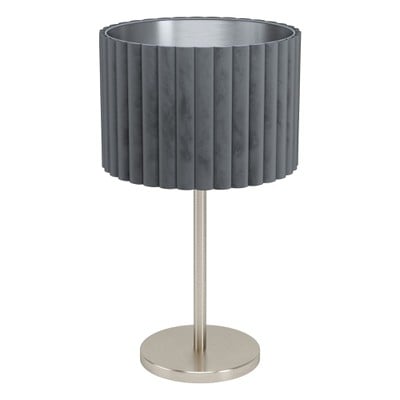 Table Lamp Tamaresco Satin Nickel With Velvet Shad