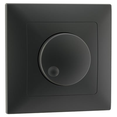 Recessed Dimmer Front Plate In Black Color