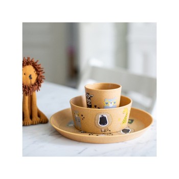 KOZIOL SMALL PLATE & BOWL & CUP CONNECT ZOO SET 3 