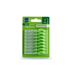 Intermed Mini Ergonomic Interbrush Interdental Brushes With Handle 0.8mm Green Size 5 8 pieces