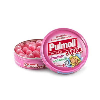 PULMOLL Junior Καραμέλες για παιδιά με Βατόμουρο, Εχινάκια & Βιταμίνη C, 45gr