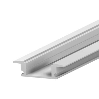 Silver Aluminium Profile Recessed 1m (per 2m)