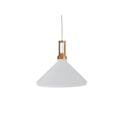 Pendant Light 1L Aluminum White-Wood D34 "White"