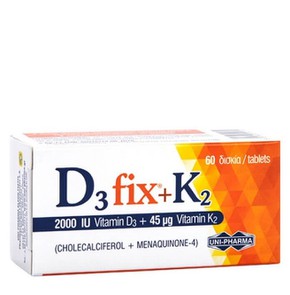 Unipharma D3 fix 2000 IU + K2 45 μg Βιταμίνες D3 &