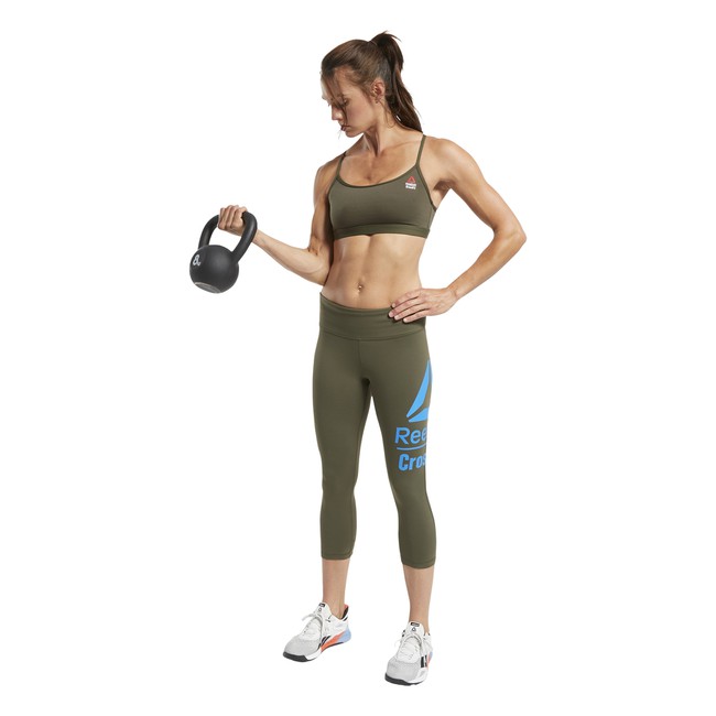 Buy Reebok Womens Crossfit Skinny Strap Read Medium Impact Sports Bra Pop  Green