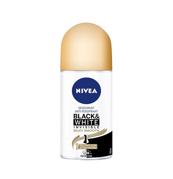 Nivea Deo Black & White Silky Smooth Roll-on  Αποσμητικό για 48Ωρη Προστασία & Φροντίδα, 2x50ml