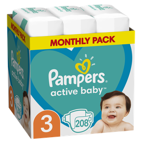 Pampers Active Baby Πάνες Μέγεθος 3 (6-10 kg), Mon