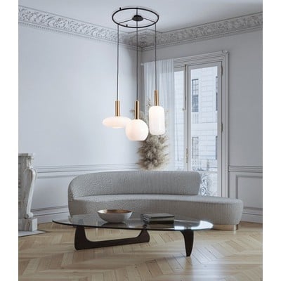 Pendant Light 3XE27 40W Metal-Glass Black Gold