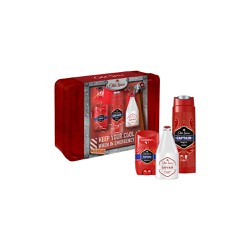 Old Spice Promo Gift Set In Metal Box For Men With Captain Deodorant Stick 50ml + Shower Gel 250ml + After Shave Lotion 100ml 