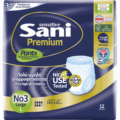 SANI Premium Pants Nο3 Large 100-140 12 Τεμάχια