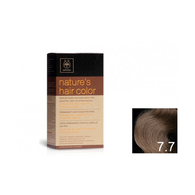 APIVITA Μόνιμη Βαφή Μαλλιών Νο.7.7 Ξανθό Μπεζ Sticker -20%