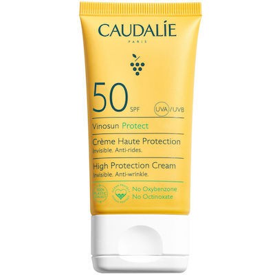 CAUDALIE Vinosun High Protection Invisible Anti-Wrinkle Cream, Αντηλιακή Κρέμα Προσώπου Με Υψηλή Αντηλιακή Προστασία SPF50 50ml